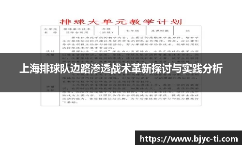 上海排球队边路渗透战术革新探讨与实践分析